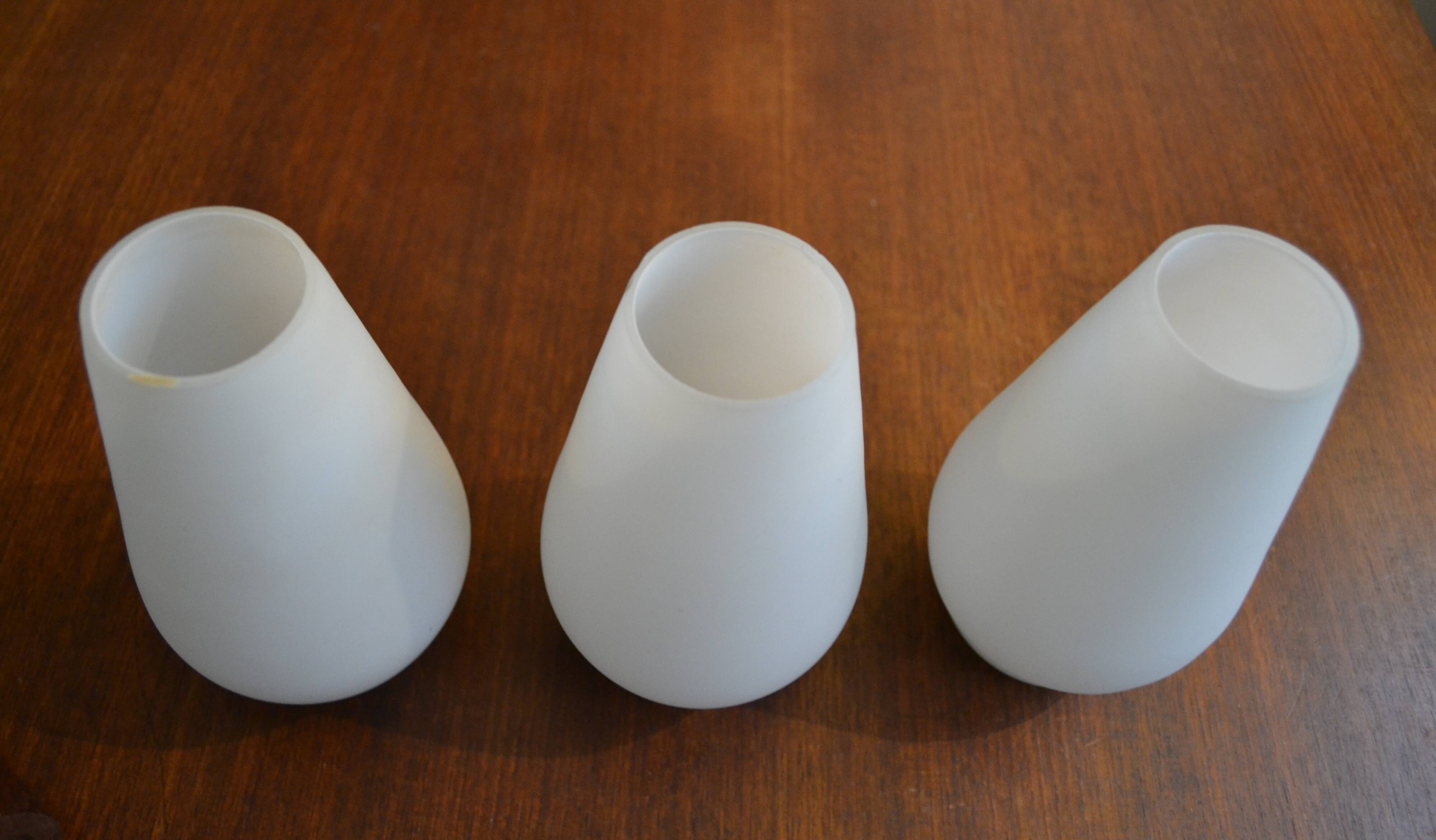 Scandinavian chandelier 3 opaline lights by Kristiansson for Luxus 50s