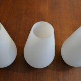Scandinavian chandelier 3 opaline lights by Kristiansson for Luxus 50s