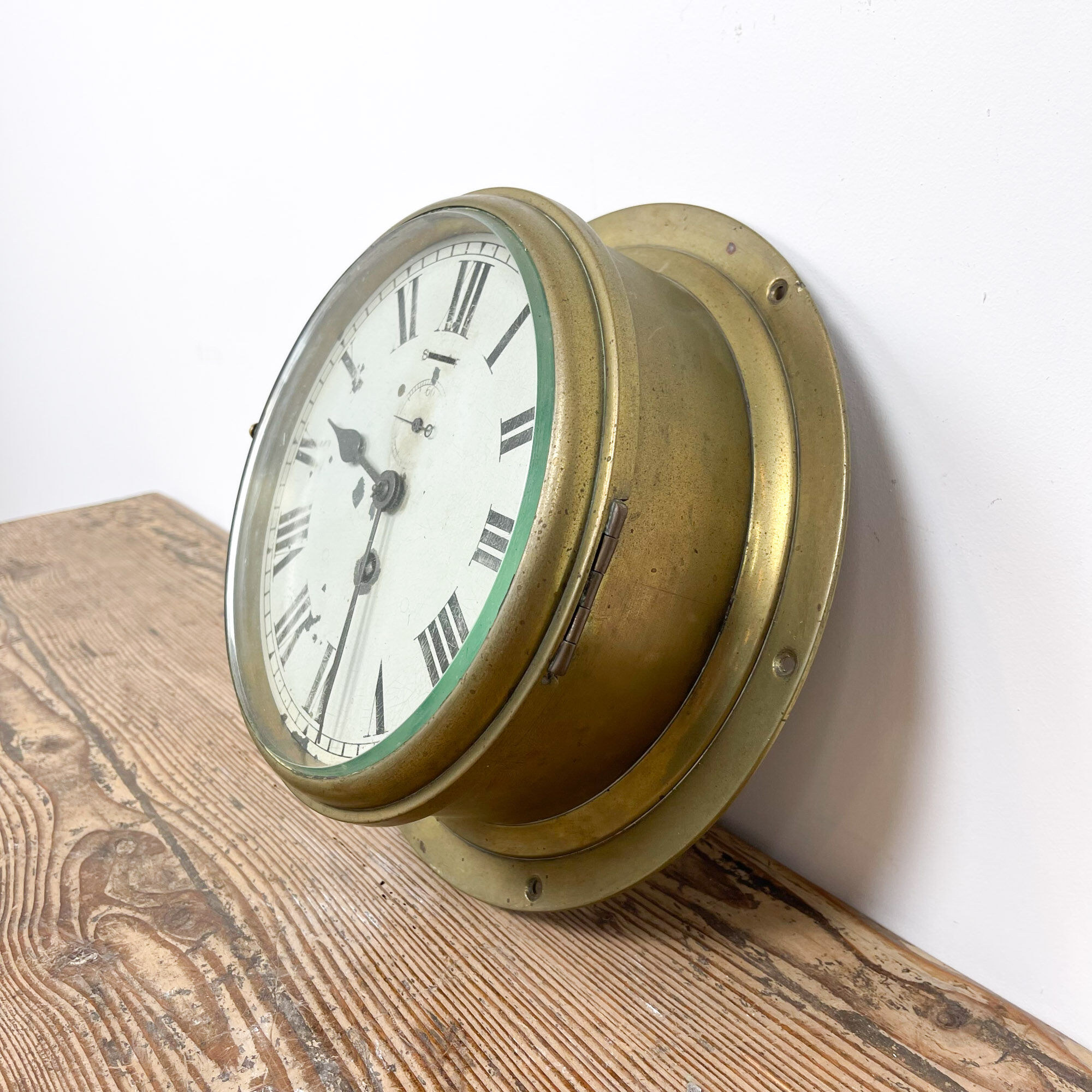 Antique brass navy ship clock