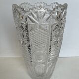 Carved crystal vase
