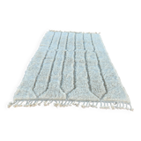 Beni Ouarain rug 240x160 cm – Natural Undyed Wool – Sculpted Relief Pattern