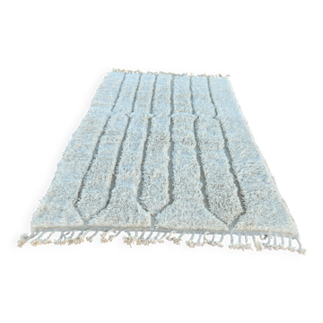 Beni Ouarain rug 240x160 cm – Natural Undyed Wool – Sculpted Relief Pattern