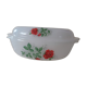 Flat oval casserole oven flowers red pinks 376112 arcopal france