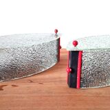 Pair of designer glass eye sconces from the 60s and 70s