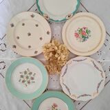 Mismatched old flat plates with gold