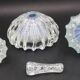 Set of 3 Blue Ercole Barovier "Bullicante" Murano Glass Vase for Barovier &