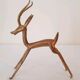 Trio gazelles and antelopes in brass and bronze