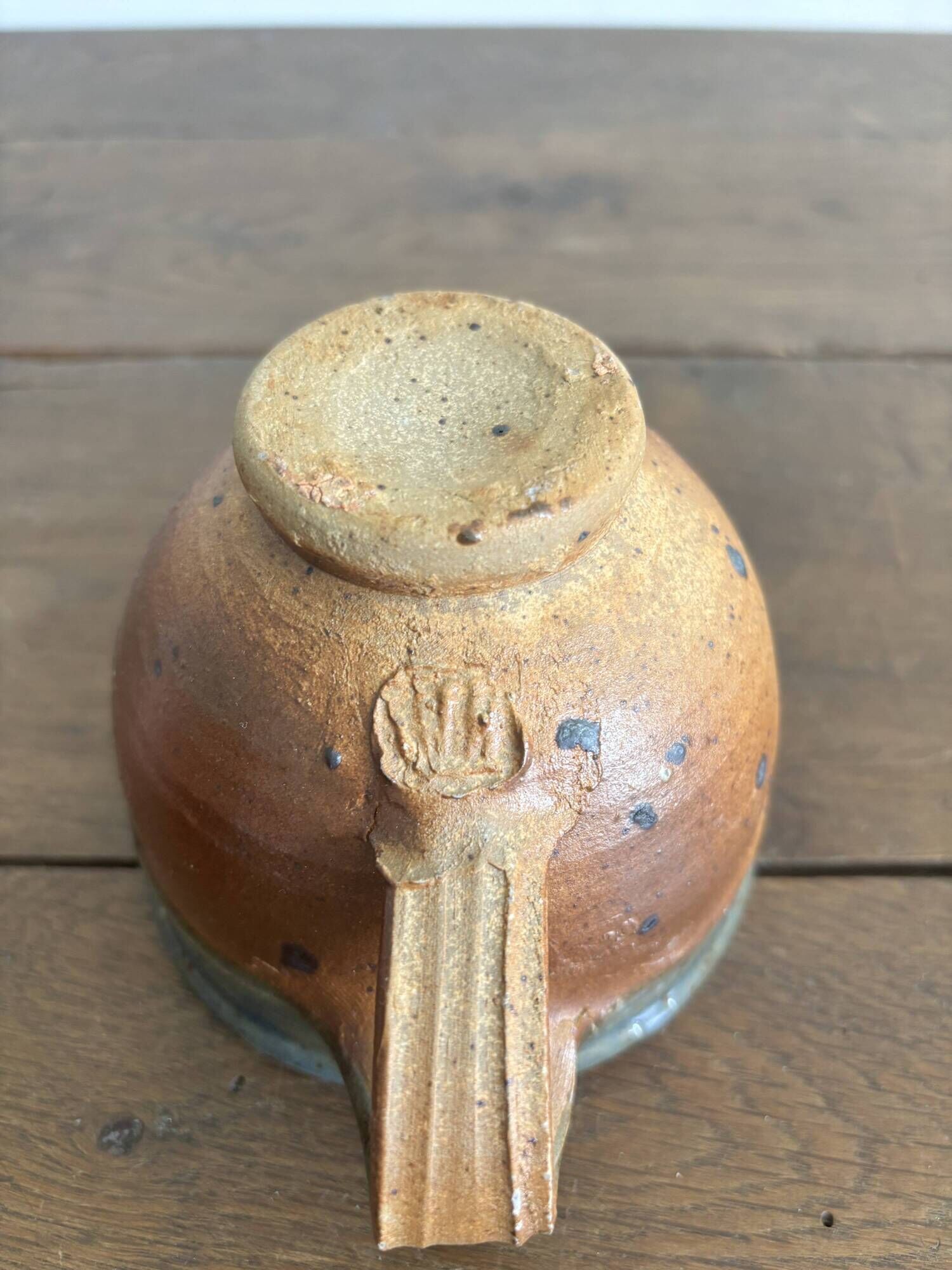 Grande tasse en grès Pierre Digan – bleu gris et terre cuite