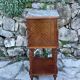 Bedside table in wood marquetry from the 19th century
