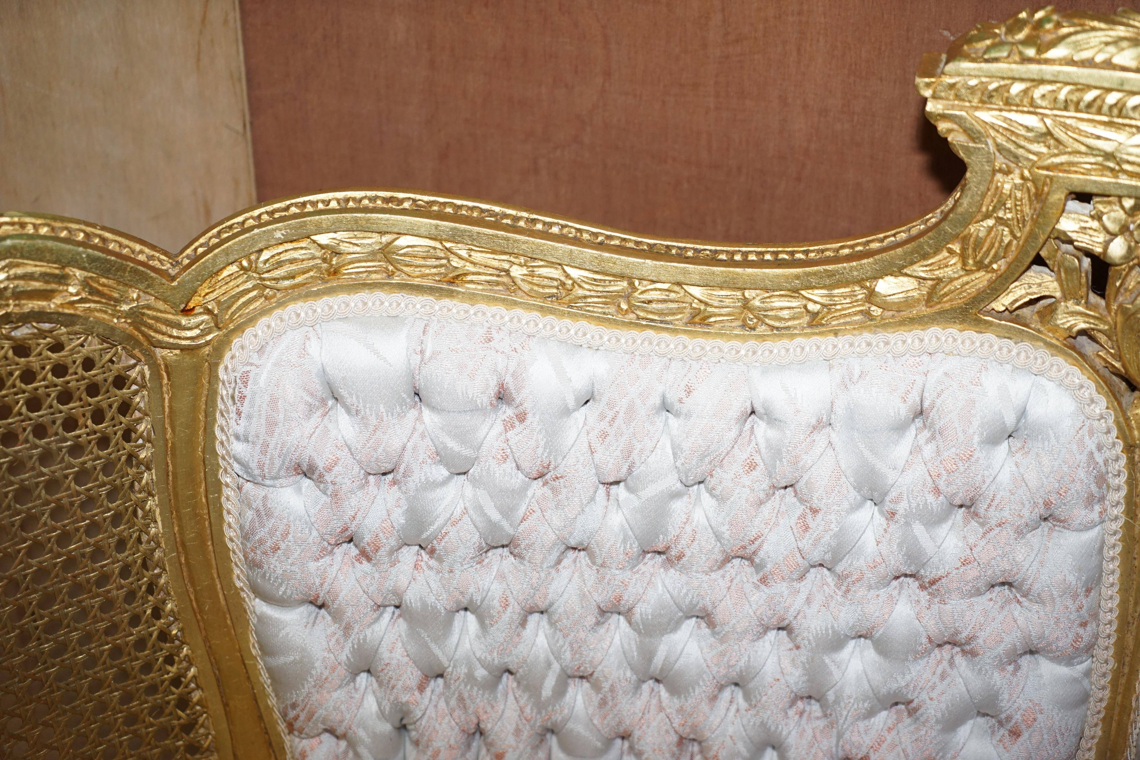 Louis XVI Napoléon III Bergère Canapé in gilded wood