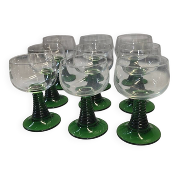 9 Alsace wine glasses from the 70s