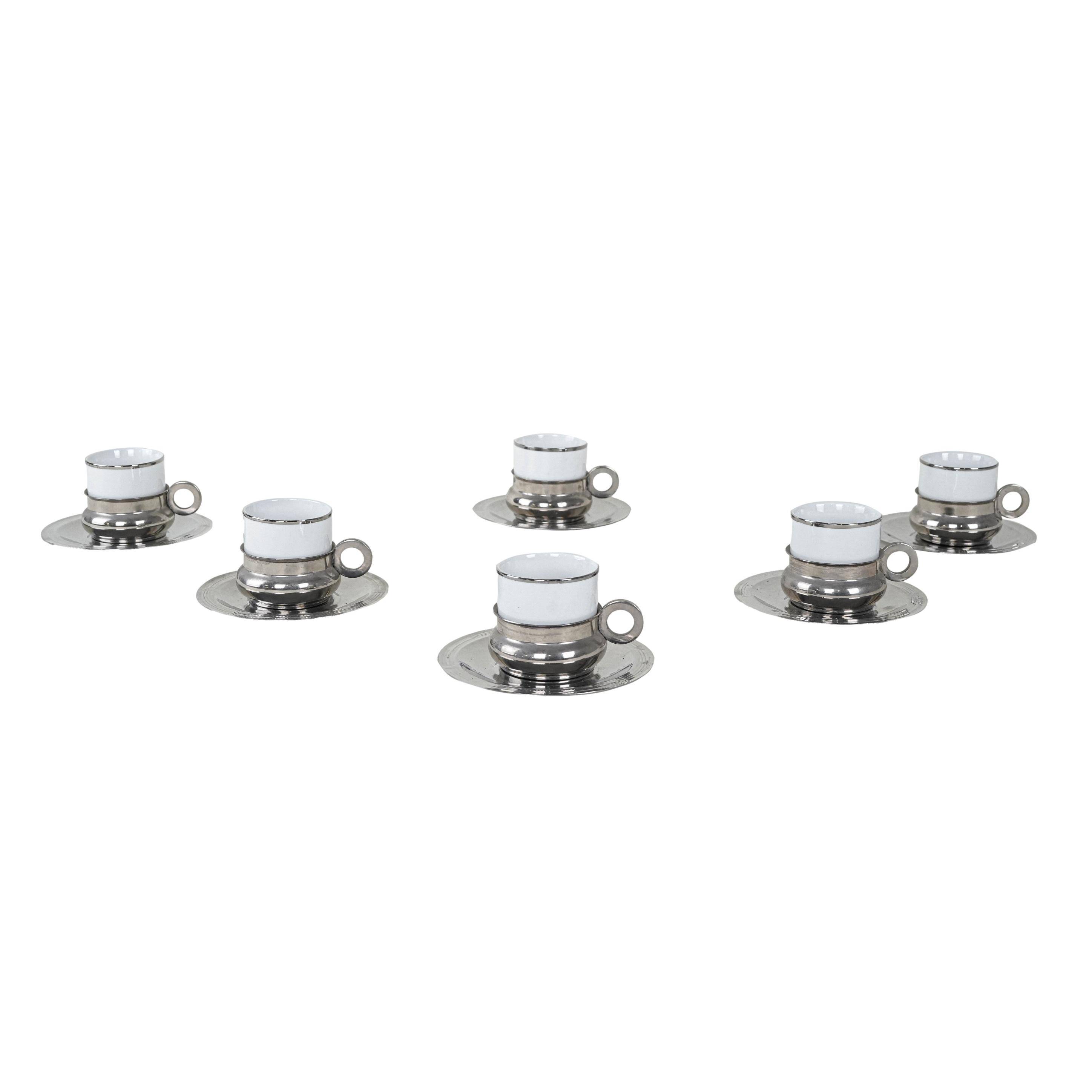 Set of porcelain cups, Italian design, 1980s, production: Italy