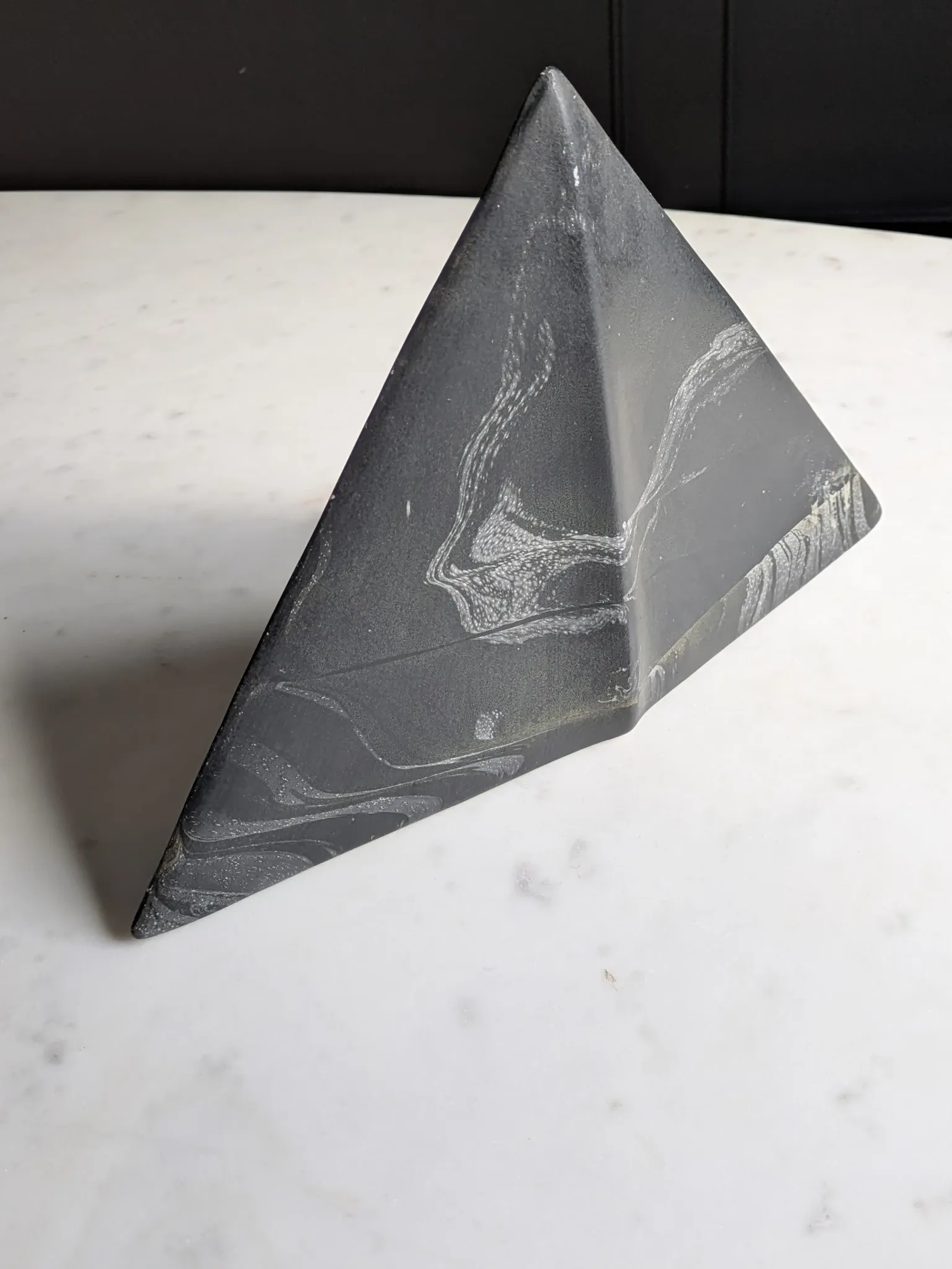 Geometric ceramic vase, mixed clay in IKEBANA & brutalist style