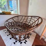 Papasan rotin  bois canapé 2-3 places
