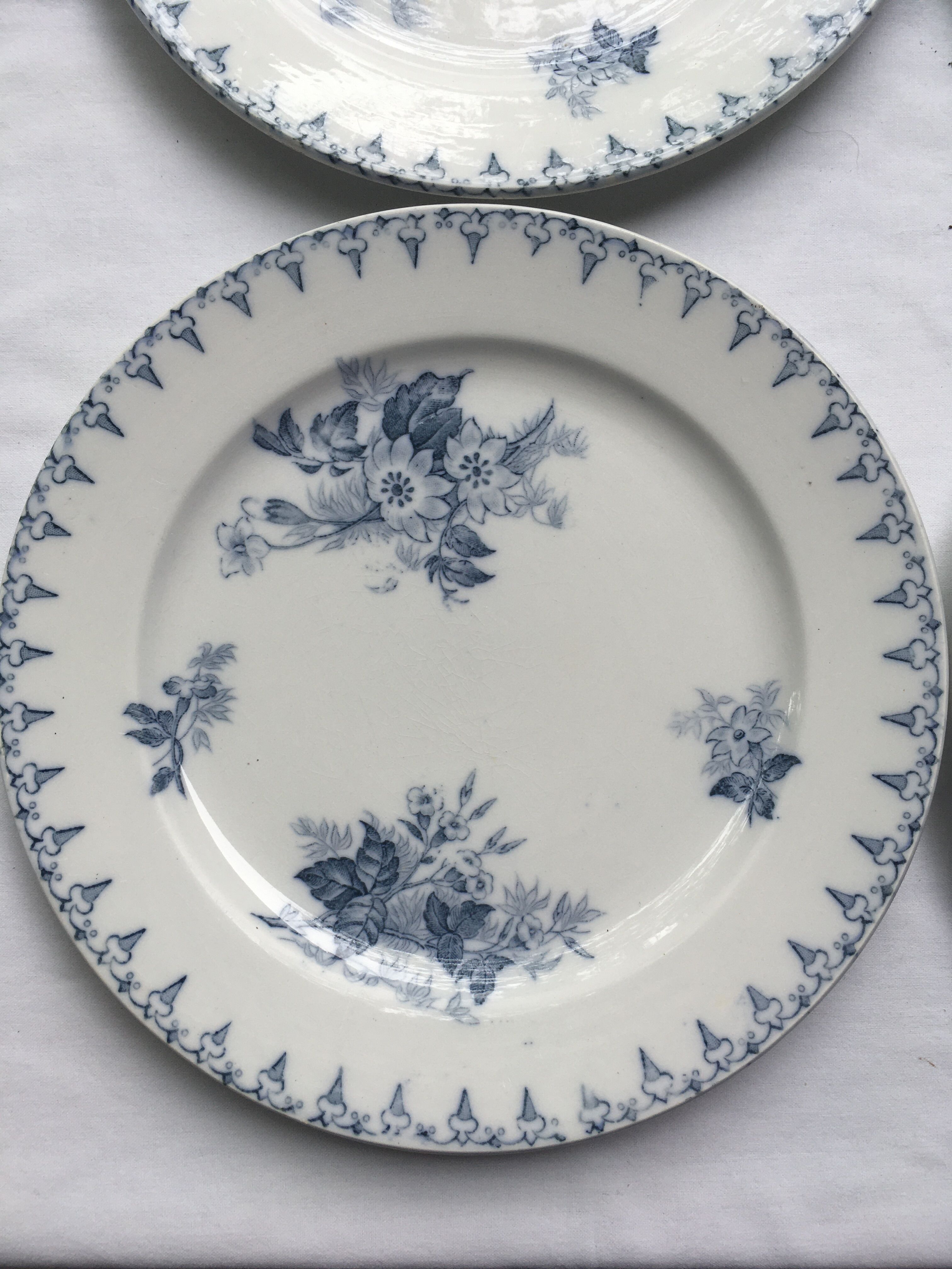 4 Dessert plates Sarreguemines U-C model Flore