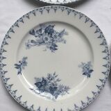 4 Dessert plates Sarreguemines U-C model Flore