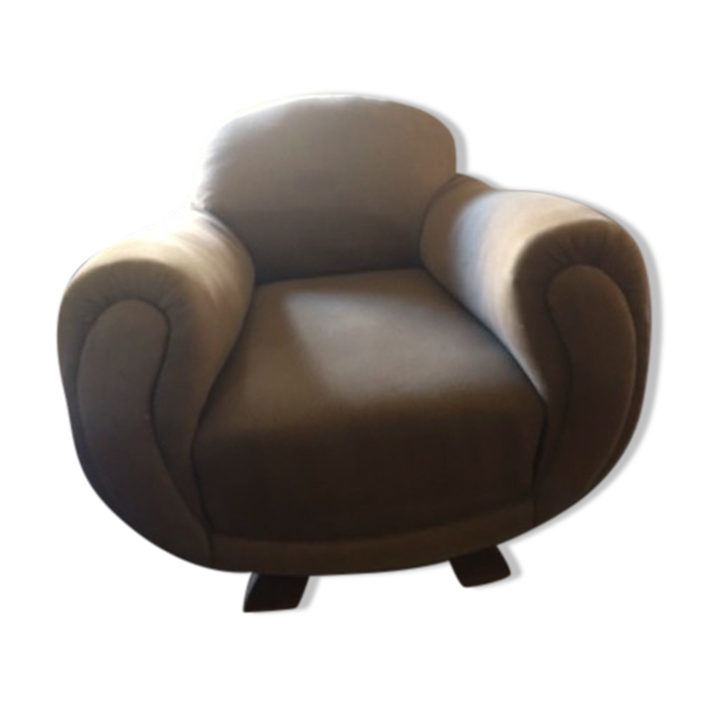 Pair of club armchairs made of flemish fabric