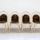 Table peinte en or et 4 chaises en tissu d'origine