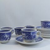 Villeroy & Boch coffee set décor Burgenland blue - 6 cups + 6 saucers