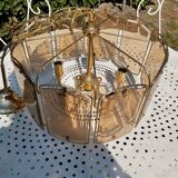Glass and brass chandelier