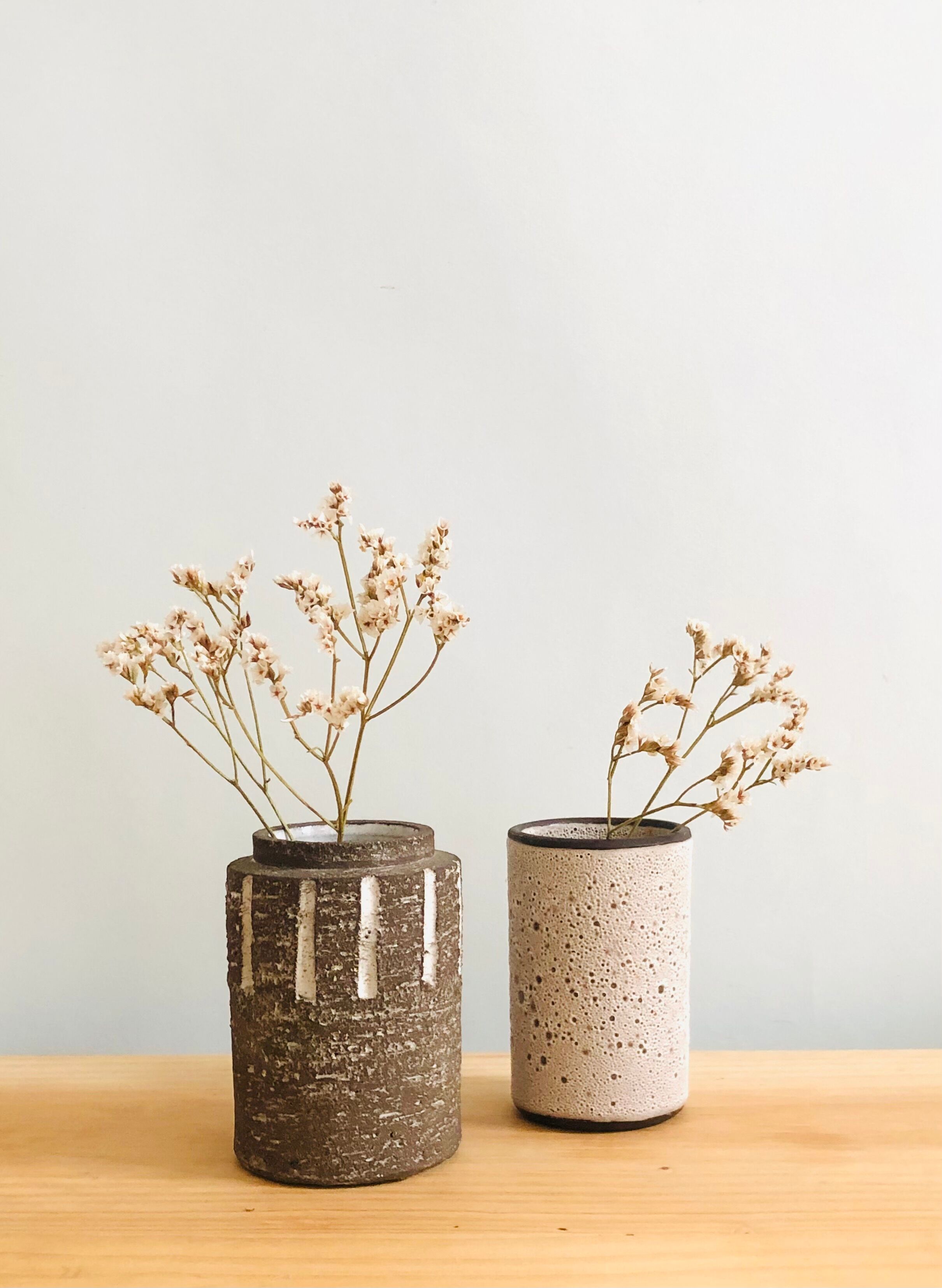 Duo of ceramic vases