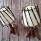 Paire d'appliques vintage rotin et bambou
