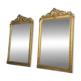 Set of 2 antique French 19th century gilded mirrors