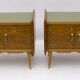 Pair of Art Deco Italian Bedside Tables White Ash Briar, 1920s