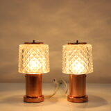 Pair of Copper Table Lamps by Kamenický Šenov, Czechoslovakia 1970