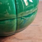 Green glazed earthenware vase