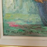 Oil on canvas bouquet of flowers signed