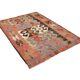 4x6 Red & Green Geometric Persian Kilim Rug, 132x194Cm