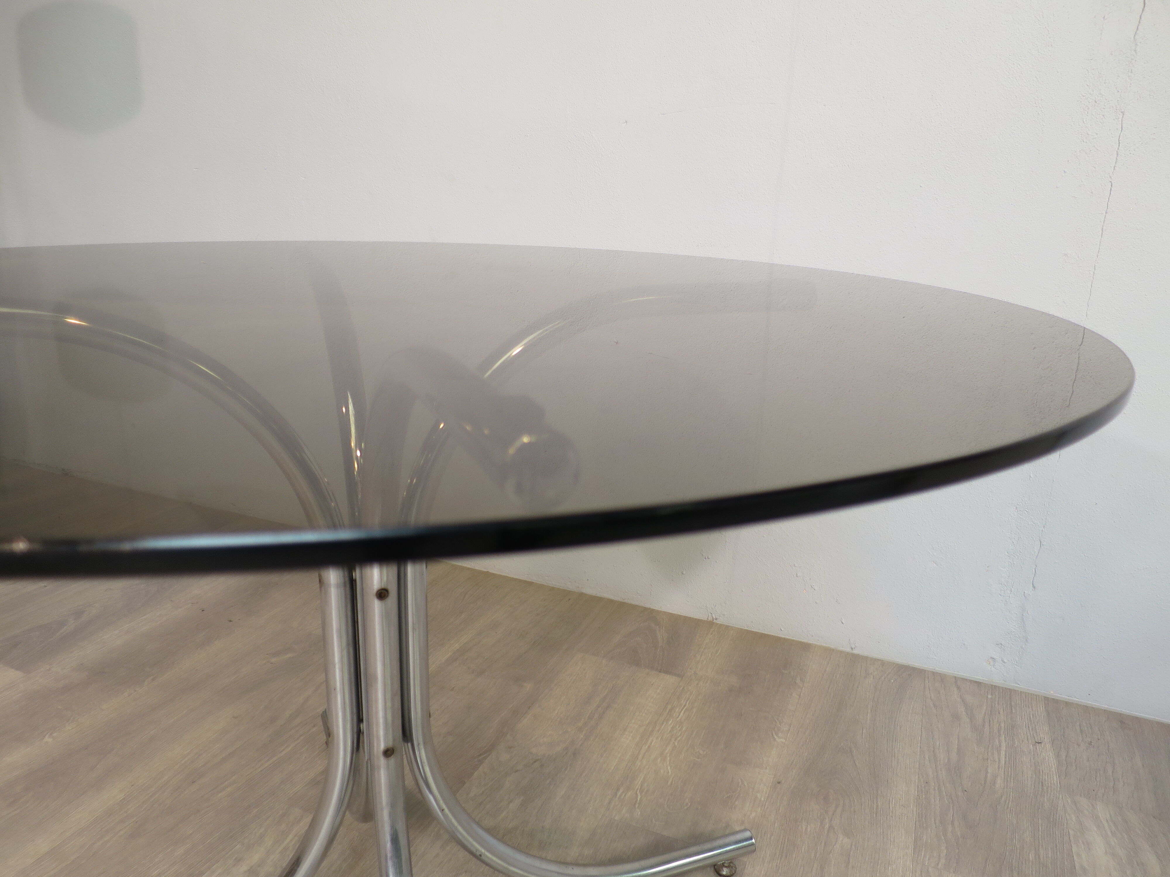 Glass and chrome round table