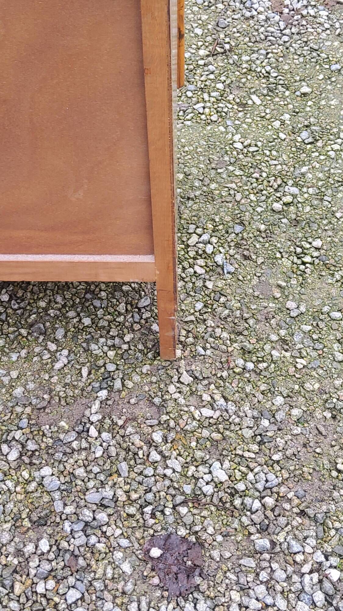 Vintage chest of drawers in walnut compass legs 4 drawers from the 1950s