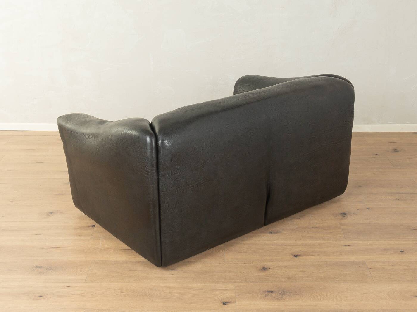 DS-47 two-seater sofa by de Sede, 1970s, black nappa leather
