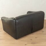 DS-47 two-seater sofa by de Sede, 1970s, black nappa leather