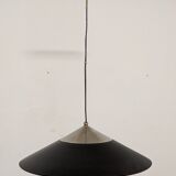 XXL black marmorite saucer suspension, Italy circa 1970.