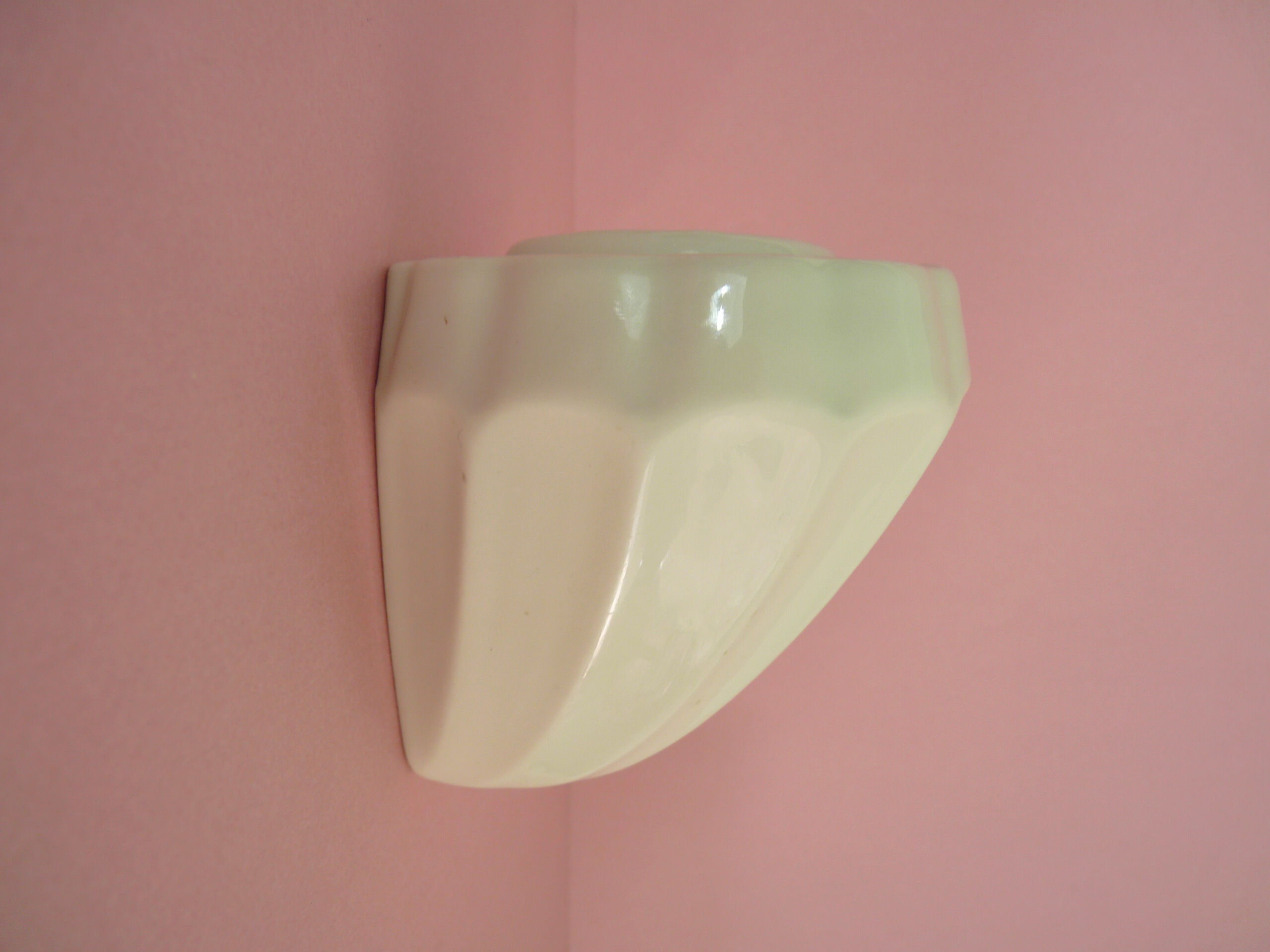 Old wall toothbrush holder or antique pencil holder, old ceramic brush pot