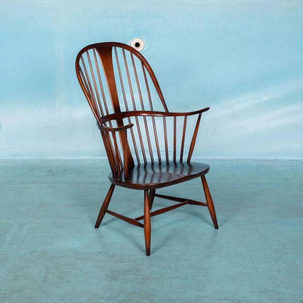 Ercol model 472 fireplace chair from the 1960s in beech.
