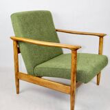 Light Green Boucle GFM-142 Armchair attributed to Edmund Homa, 1970s