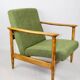 Light Green Boucle GFM-142 Armchair attributed to Edmund Homa, 1970s