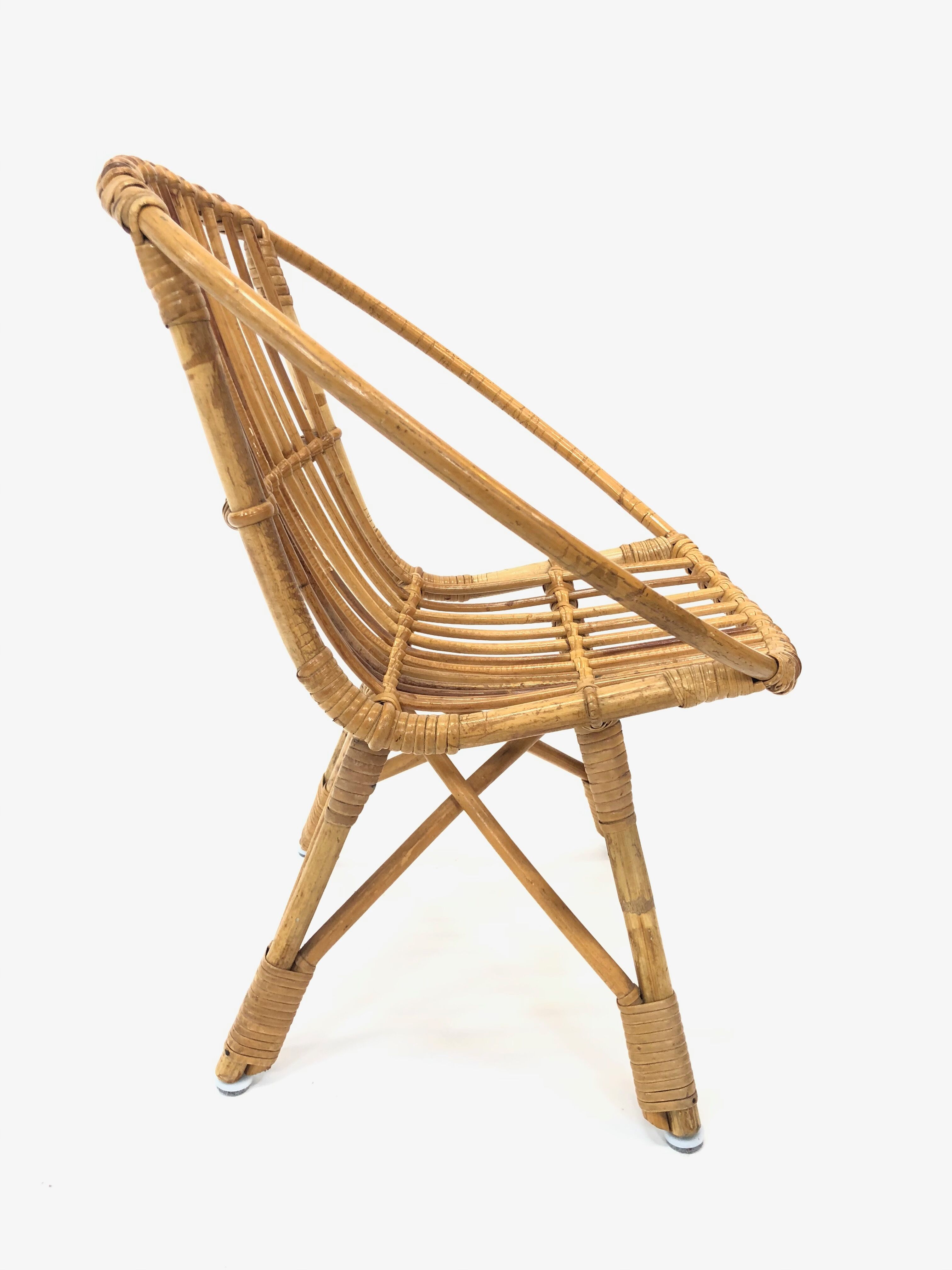 Rohe rattan vintage high chair by Rohe Noordwolde