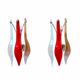 Pair of Murano glass lamps with chrome support, Italy 2000s