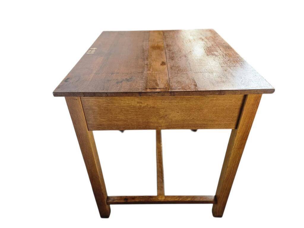 Vintage wooden high table / bar table / laboratory table