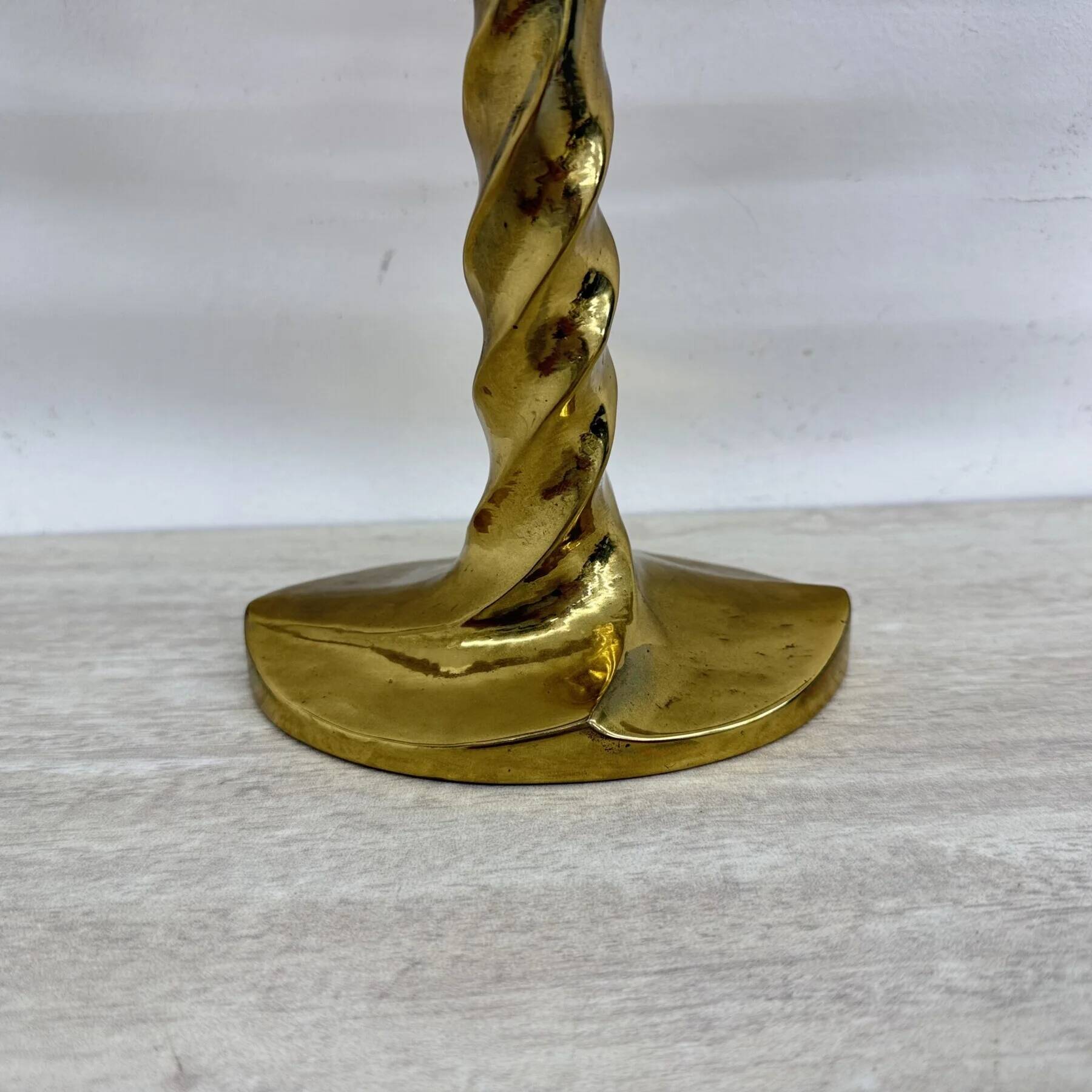 Mid-century large brutalist solid bronze candleholder, 1970s