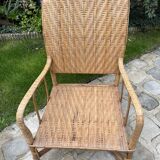Vintage rattan and wicker armchair