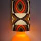 Orange opaline table lamp and vintage fabric