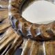 Miroir soleil vintage en bois doré