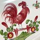Plat en porcelaine décor coq