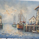 Marine oil on canvas signed Florence